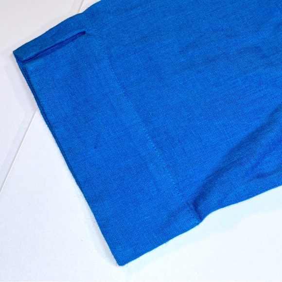 Lilly Pulitzer Amelia Island Blue Linen Tunic Medium Top Beaded Resort - Picture 10 of 11